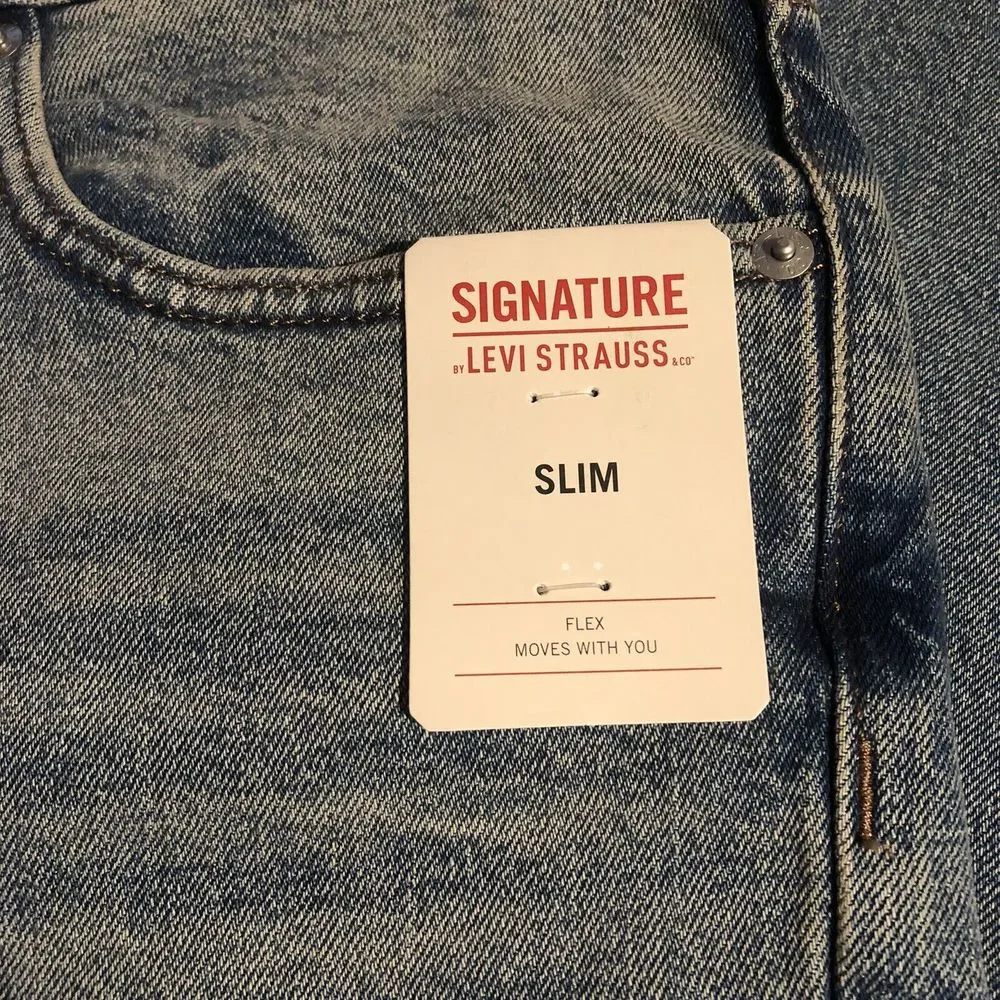 Signature by Levi Strauss Slim Fit Denim Jeans Mens Size 38X30 - Picture 10 of 14